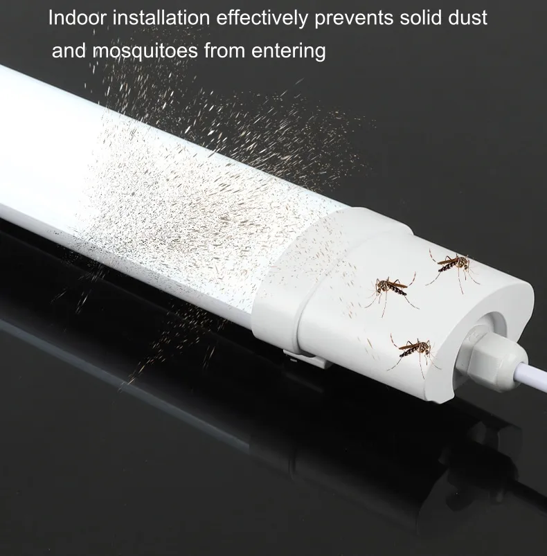 Luz de Fixture LED Tri-Proof Industrial Exterior 120cm 4FT 40W para Iluminación de Taller, Estacionamiento/Túnel