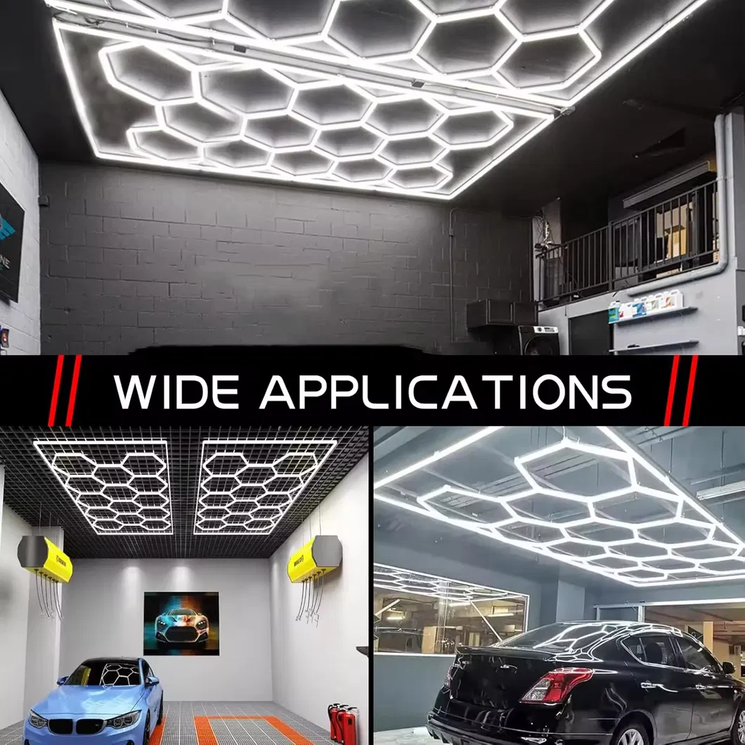 Iluminación hexagonal LED eficiente en energía para talleres de automóviles, salas de equipos automotrices y espacios industriales