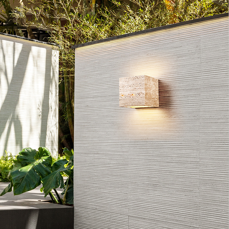 Fábrica de Iluminación Zhongshan Material de Travertino Popular Lámparas de Pared LED Personalizables de Diseño para Decoración del Hogar