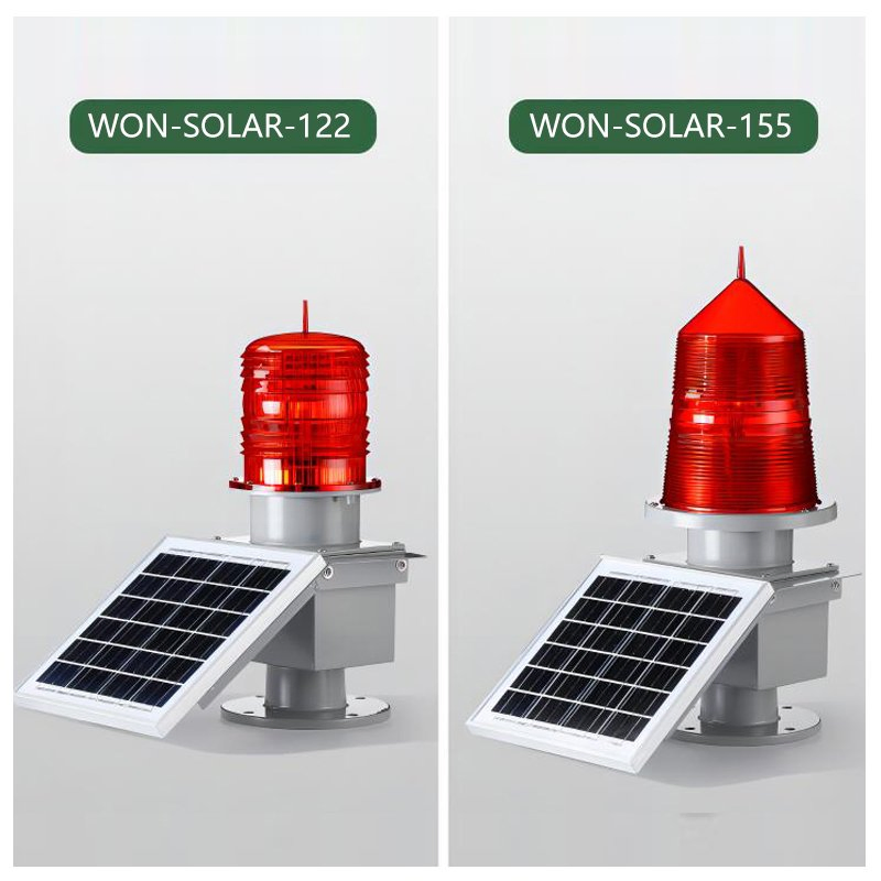 Luces de obstrucción de aviación LED solares industriales alimentadas por energía solar gratuita