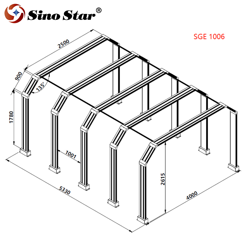 Sge1006 Luz de bahía LED lineal 3D Diseño de taller de túnel de lavado de autos Iluminación industrial