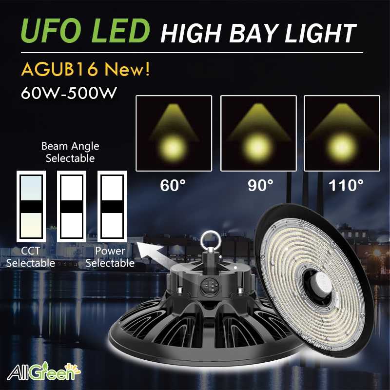 3CCT/Power/Beam Interruptor DIP seleccionable industrial 100W Luz LED de alta bahía tipo UFO 500W 400W 150W 200W Iluminación de alta bahía tipo UFO para almacenes, fábricas y garajes