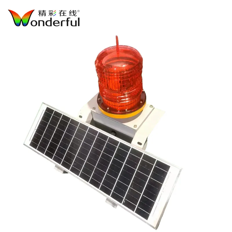 Luces de obstrucción de aviación LED solares industriales alimentadas por energía solar gratuita