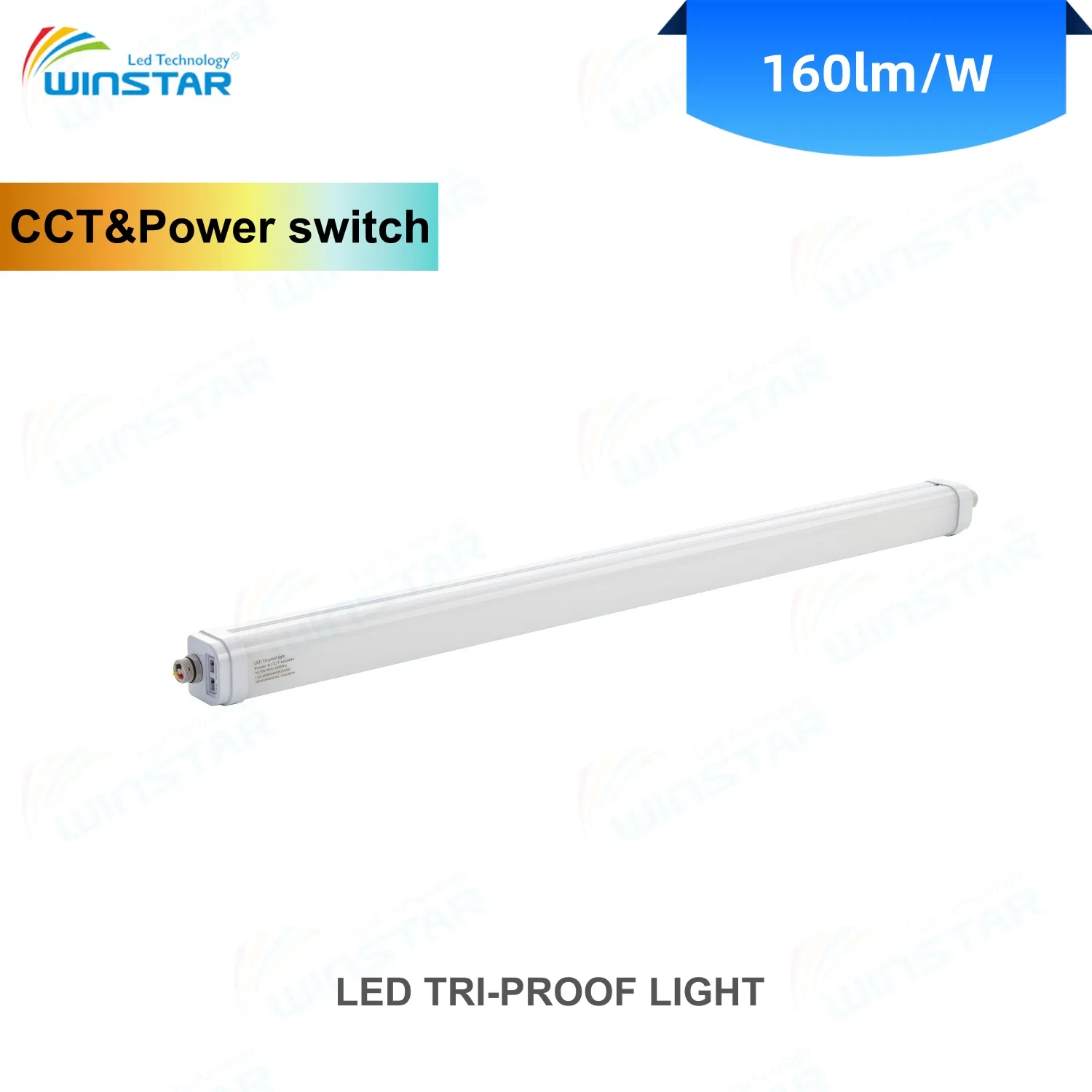 175lm/W Eficacia Ultra Alta Ajustable en Campo IP65 Luz LED Tri-Proof 3-Level Seleccionable CCT y Potencia para Iluminación de Almacén, Garaje, Parqueo de Autos e Iluminación Industrial