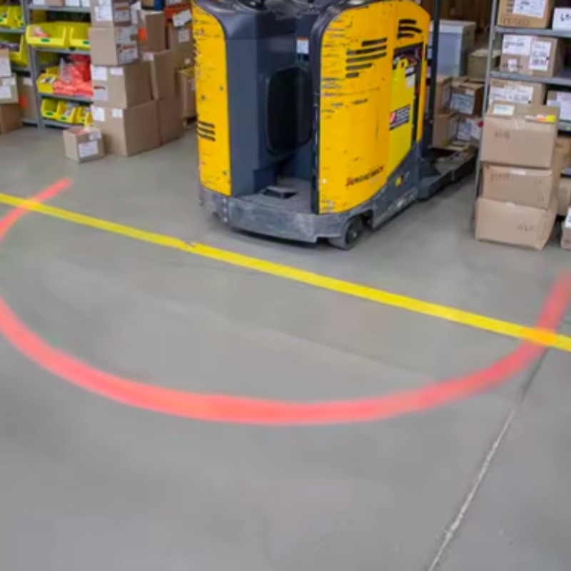 Lámpara de haz halo LED para carretillas elevadoras en instalaciones industriales, seguridad peatonal