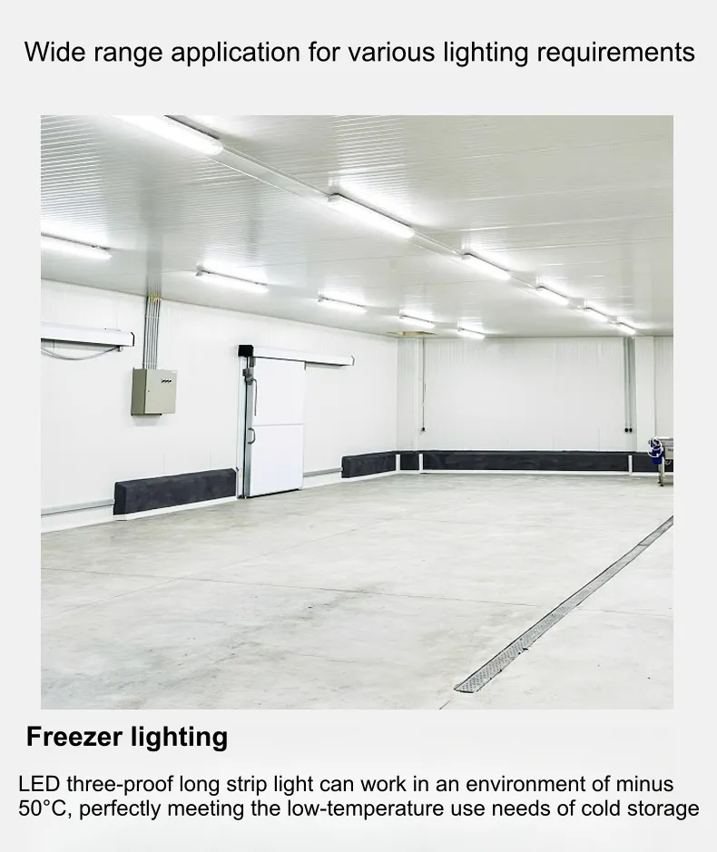 Luz de Fixture LED Tri-Proof Industrial Exterior 120cm 4FT 40W para Iluminación de Taller, Estacionamiento/Túnel