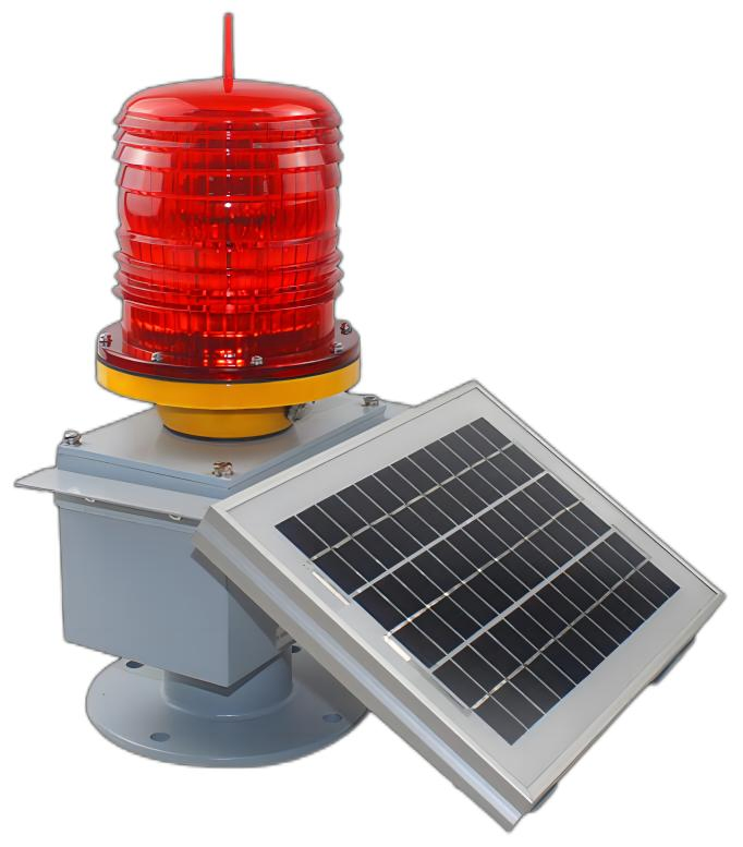 Luz de obstrucción solar de bajo mantenimiento para chimeneas industriales