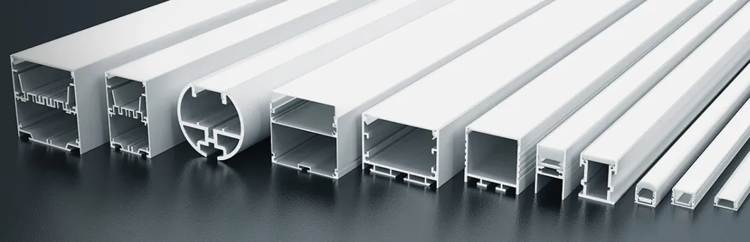 Personalización de fábrica lámparas dobladas curvas grandes redondas cuadradas perfil de aluminio luz LED lineal con colgante montado en superficie iluminación combinada regulable