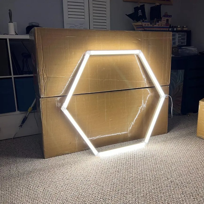 Panel LED hexagonal de iluminación uniforme para la aplicación de película de protección de pintura de automóviles