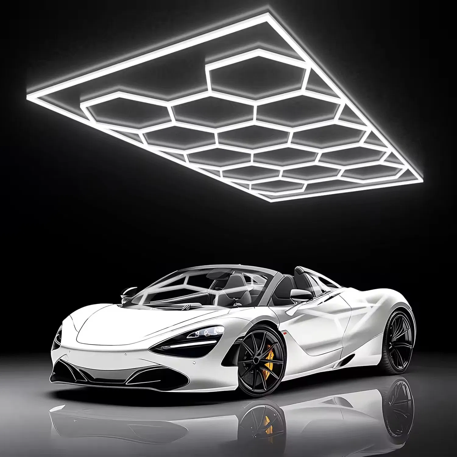 Iluminación hexagonal LED eficiente en energía para talleres de automóviles, salas de equipos automotrices y espacios industriales