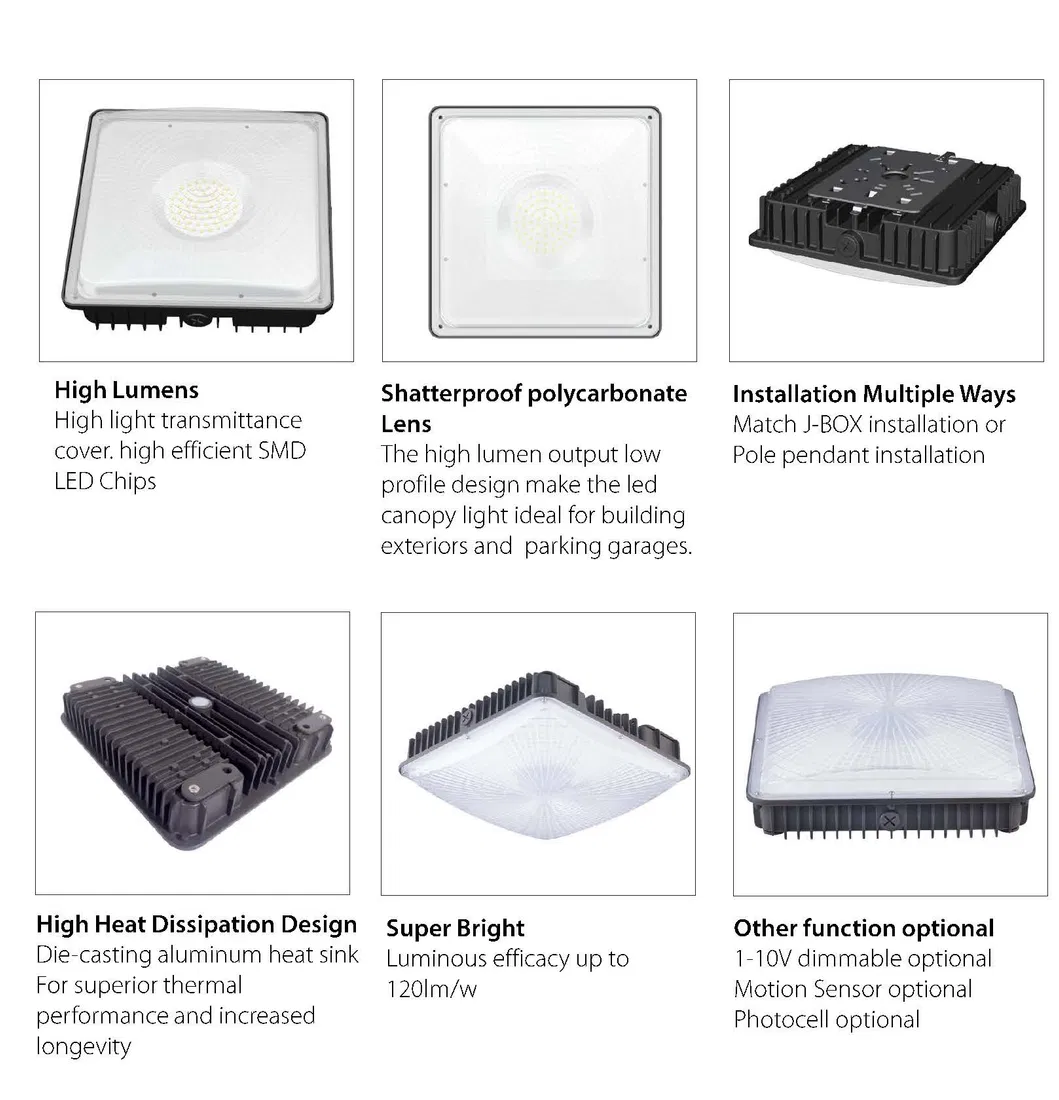 Detalle de construcción de Luz LED para Gasolineras