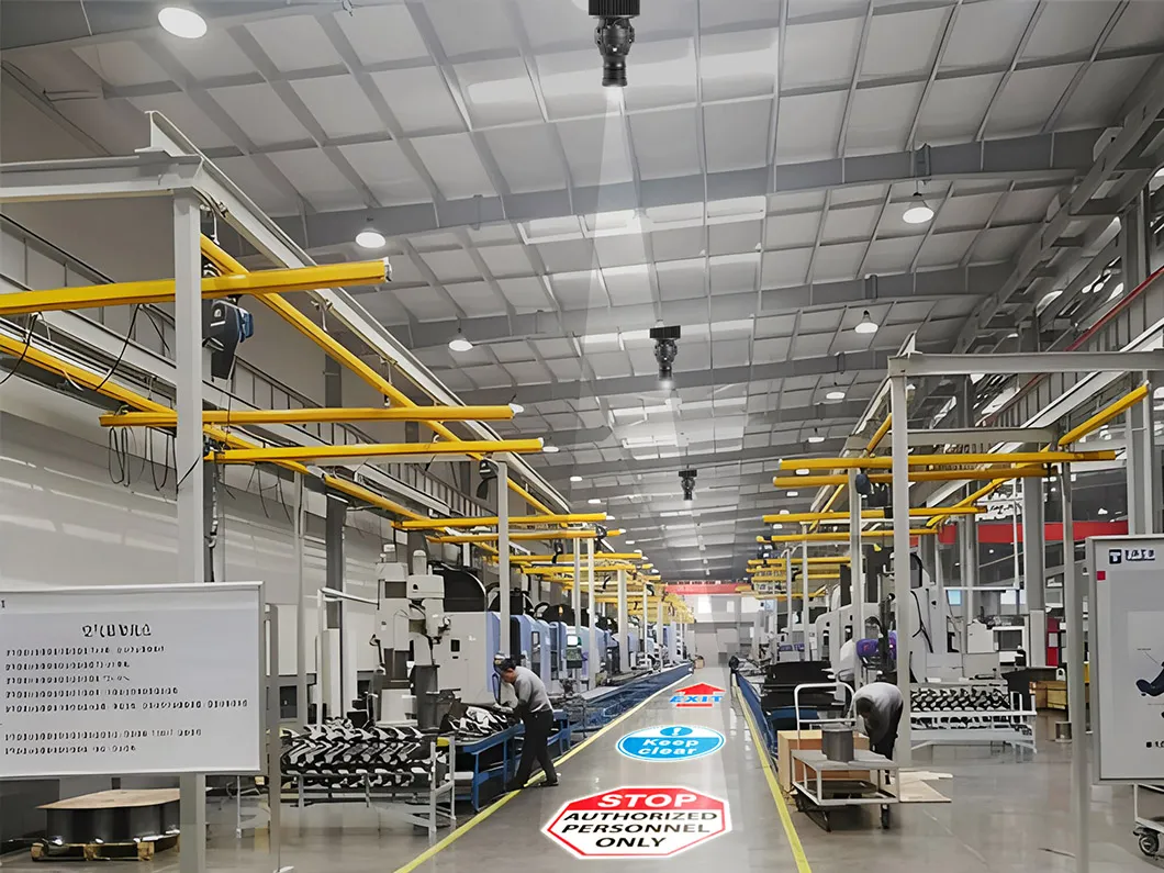 Señales de advertencia industriales de alta luminosidad LED 240W proyector Gobo para uso en taller y almacén