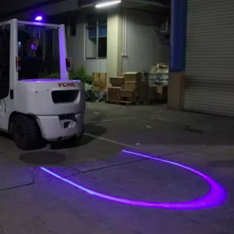 Lámpara de advertencia de haz de halo LED para carretillas elevadoras en zonas industriales para la seguridad de los peatones