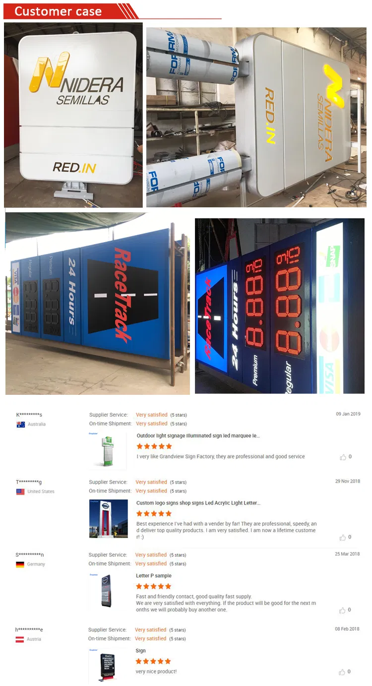 Fabricación 3D Luminarias LED Estructura de Acero de Gran Tamaño Cartel Pylon de Automóvil