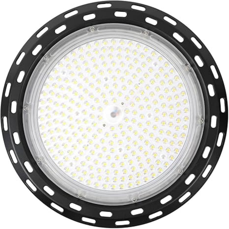 150W Luz LED de alta bahía UFO 6500K Blanca AC110-277V IP65 Iluminación comercial a prueba de agua para almacén industrial, garaje, tienda, gimnasio, fábrica