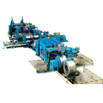 Hot-rolled coil uncoiling slitting leveling cut-to-length stacking production line