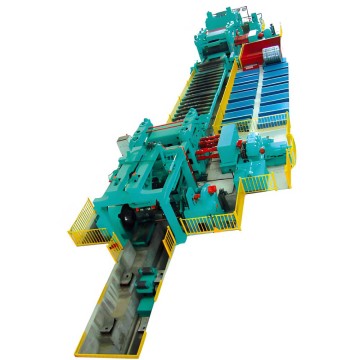Hot rolled sheet uncoiling leveling shearing stacking production line