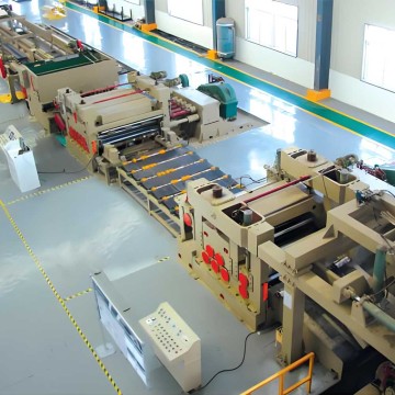 Stainless steel coil uncoiling leveling shearing stacking line