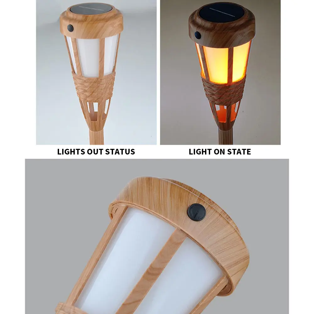 China Flickering Flame Solar Lantern, Bamboo Solar Torches Lights Waterproof Outdoor Solar Light Manufacturers, Factory