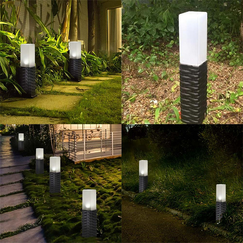 Solar Rattan Light pathway illumination