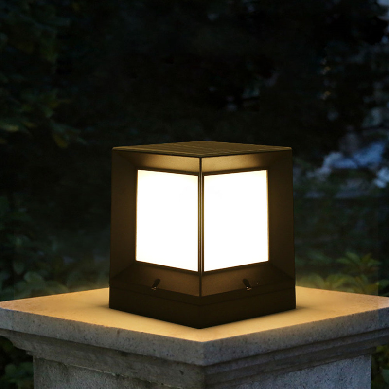 Custom Solar Pillar Lights Outdoor, Waterproof Column Lights Aluminum Exterior Gate Solar Pillar Lamp Supplier, Factory