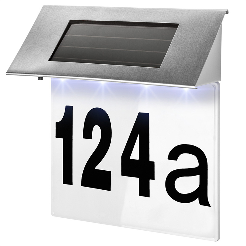 OEM Outdoor Waterproof Stainless Steel Solar Powered Led House Address Sign Manufacturer, Manufacturers