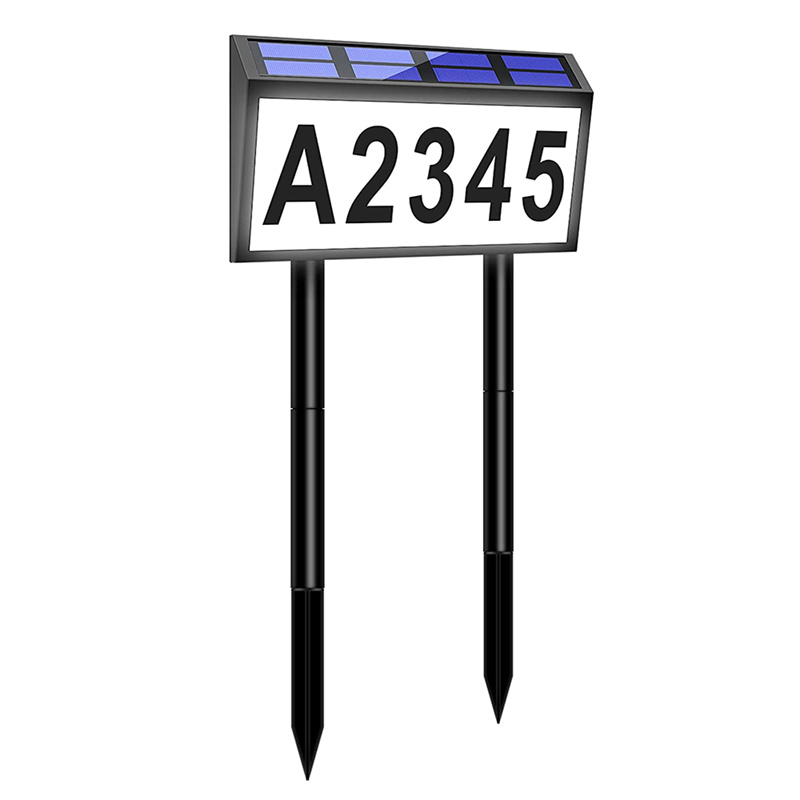 China Lighted House Address Numbers, Solar Address Signs With 2 Metal Stakes Supplier, Factory