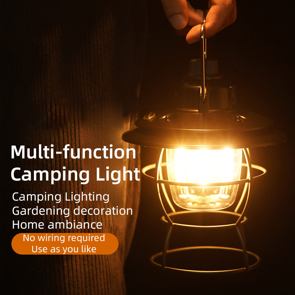 OEM USB Outdoor Retro Camping Lantern, LED Rechargeable Multifunctional Waterproof Camping Light for Dining Table Garden Camping Manufacturers, Suppliers