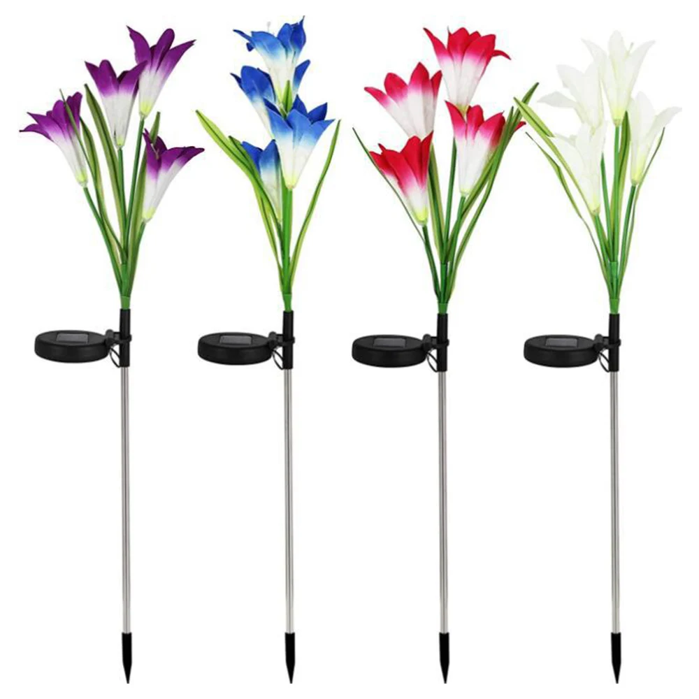 China LED solar lily garden lights in various colors for Patio Yard Garden Christmas Decoration Manufacturer, Factories