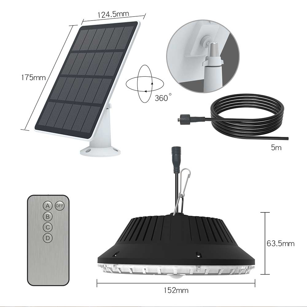 Custom 4 Modes Waterproof Solar Motion Sensor Pendant Light with ‎Remote Control Manufacturers, Supplier