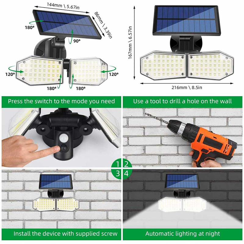 Rotatable Solar Light Setup