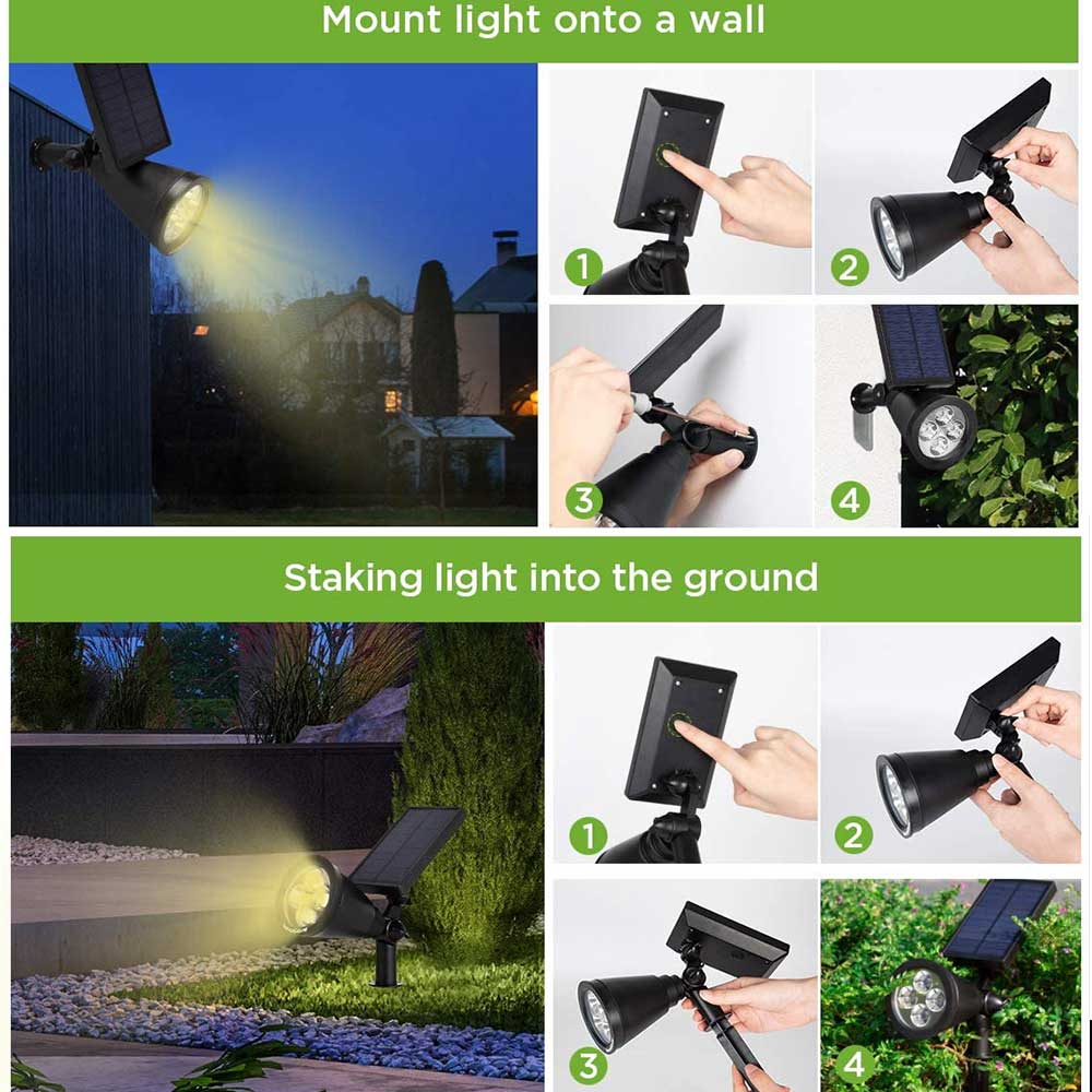 Custom LED solar garden light outdoor waterproof lawn light two in one wall light solar landscape spotlight Suppliers, Factories