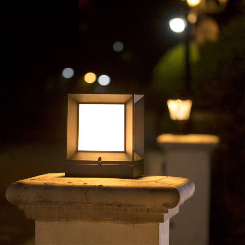 Custom Solar Pillar Lights Outdoor, Waterproof Column Lights Aluminum Exterior Gate Solar Pillar Lamp Supplier, Factory