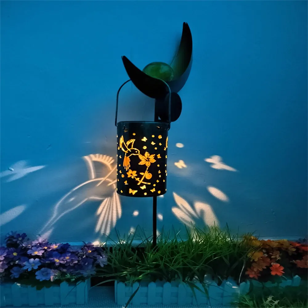 Custom New Arrival Outdoor landscape iron lantern butterfly Solar sun-power garden decorative light Manufacturer, Factory