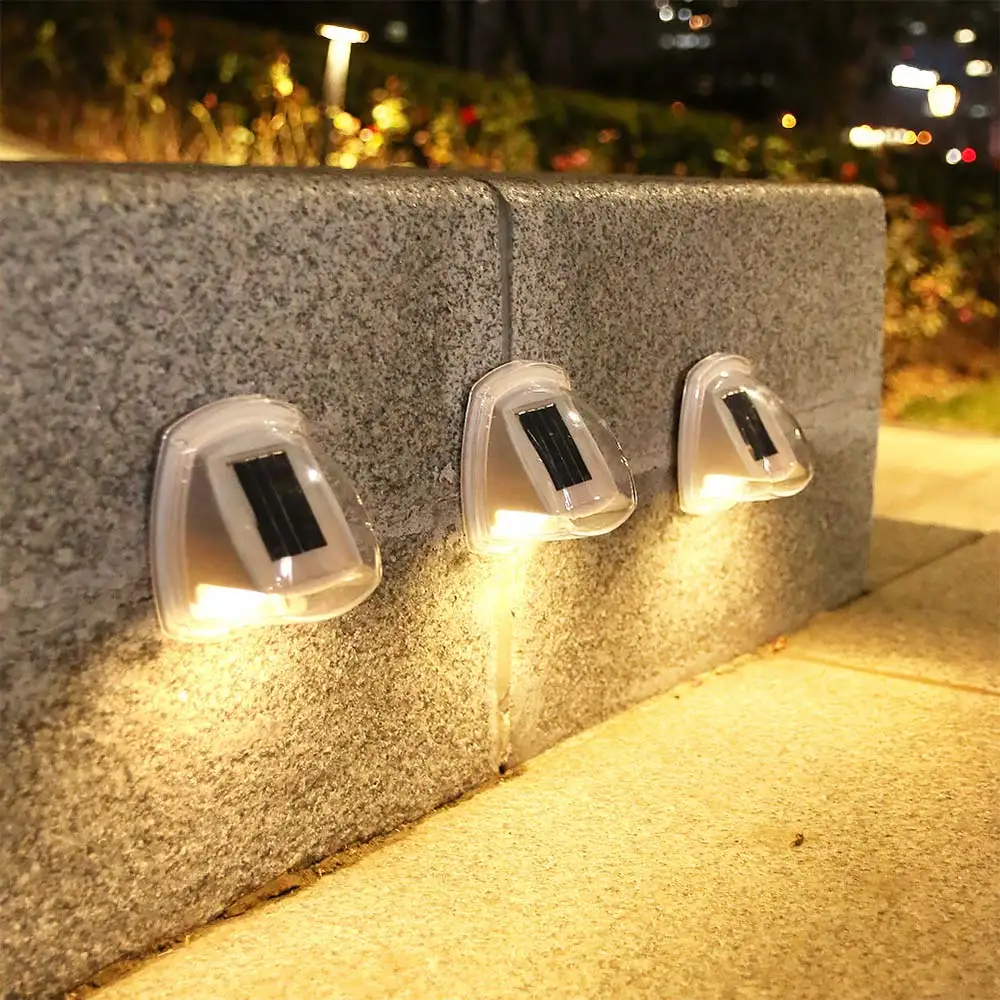 Custom 8LED solar night light outdoor courtyard path light waterproof transparent shell decorative wall light Manufacturers, Factories