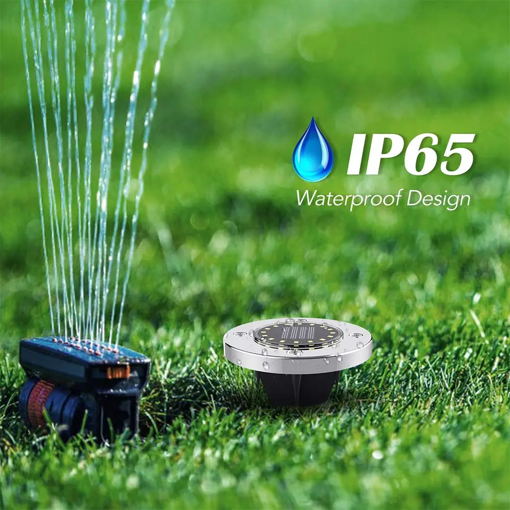 OEM 16 Led Outdoor Solar Garden Ground Lights, Waterproof In Ground Solar Led Metal Solar Disk Light Suppliers, Factory