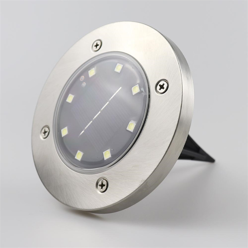 OEM 8 Led Solar Disc Lights Outdoor Waterproof Solar Ground Lights For Garden Paths Manufacturer, Factory
