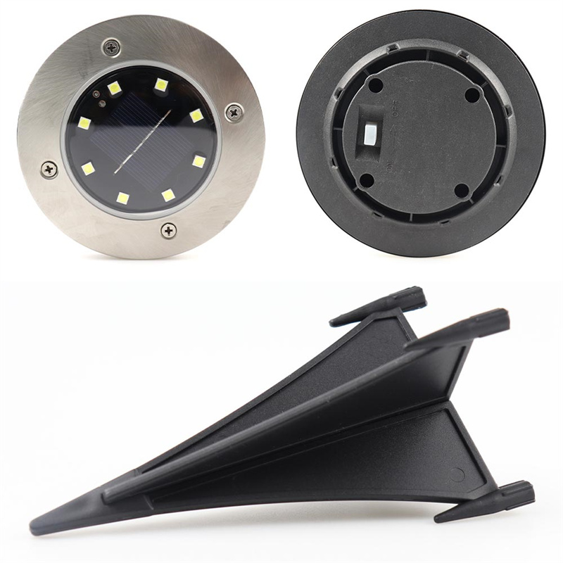 OEM 8 Led Solar Disc Lights Outdoor Waterproof Solar Ground Lights For Garden Paths Manufacturer, Factory
