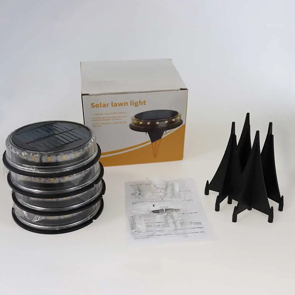 Custom 17 LED Solar Ground LED Light, Solar Powered Disk Lights 4Pack with a Built-in 1200mAh Battery Manufacturer, Factory