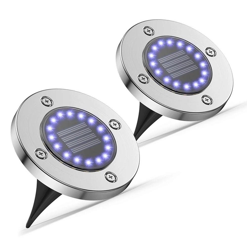 OEM 16 Led Outdoor Solar Garden Ground Lights, Waterproof In Ground Solar Led Metal Solar Disk Light Suppliers, Factory