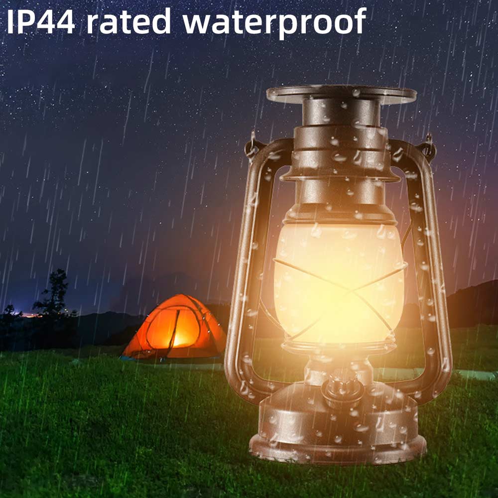 Custom LED retro garden light, flashing flame outdoor waterproof lantern for patio lawn Solar Lamp Manufacturers, Factories