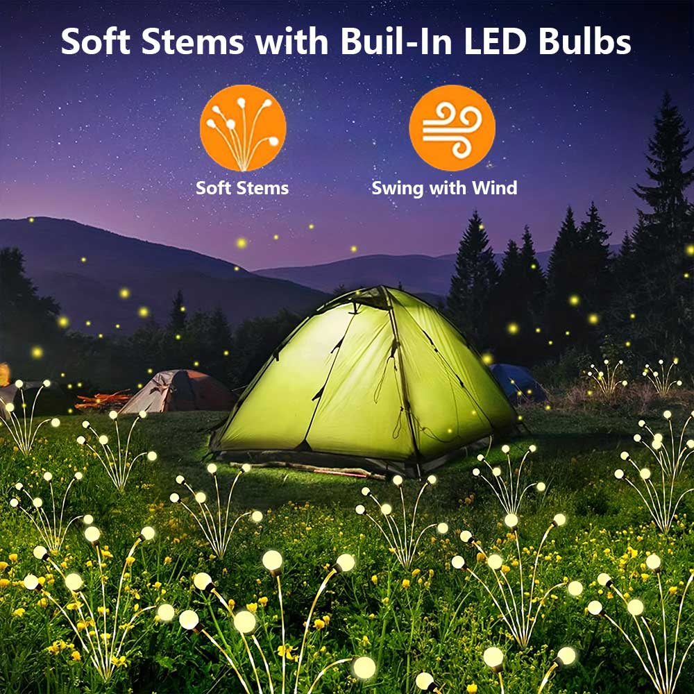 Custom Factory Wholesale Outdoor Solar Pathway Light Waterproof 10 Heads LED Swaying Firefly Lamp Starburst Solar Firefly Garden Lights Suppliers, Factories
