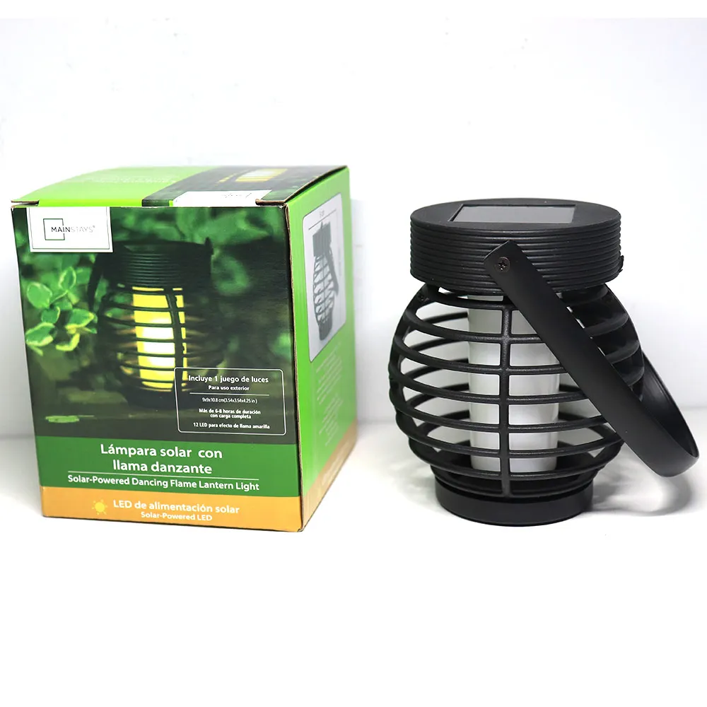 Custom Flickering Flame Solar Lantern Outdoor Hanging Lanterns Lighting for Patio Garden Yard Suppliers, Factory