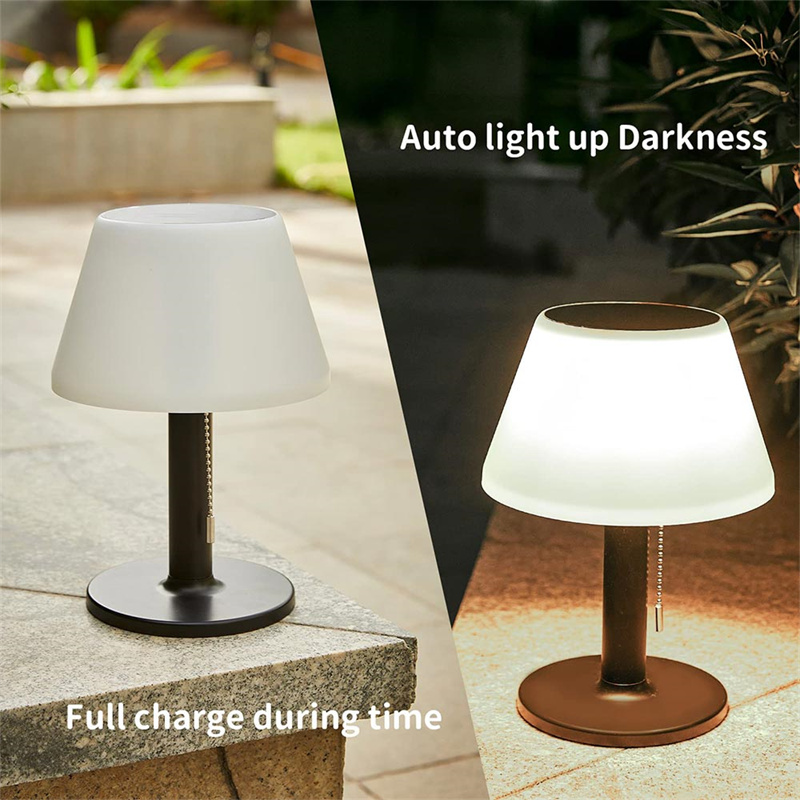 OEM Solar Table Lamp Outdoor Indoor, 3 Lighting Modes LED Waterproof Cordless Solar Desk Lamp for Outside Patio Garden Suppliers, Factory