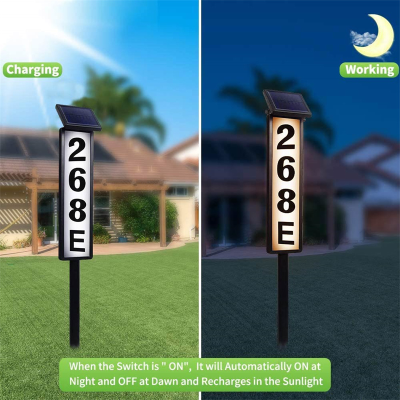 Solar house numbers night view