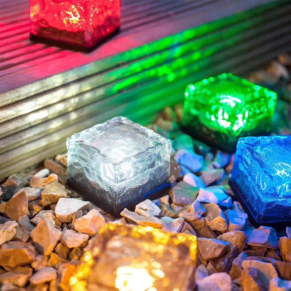 China Solar Brick Lights, Glass Outdoor Waterproof Rgb Led Brick Paver Lights Landscape Lighting for Garden Patio Pathway Manufacturer, Suppliers