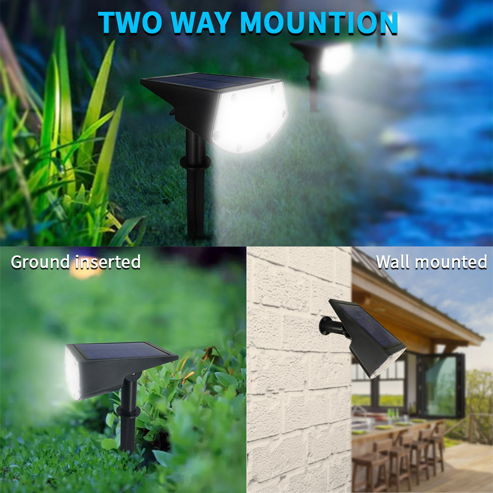 China 20 Leds Solar Landscape Spotlight 2-in-1 Ip67 Outdoor Waterproof Solar Bottom Fixed Landscape Light Supplier, Factory