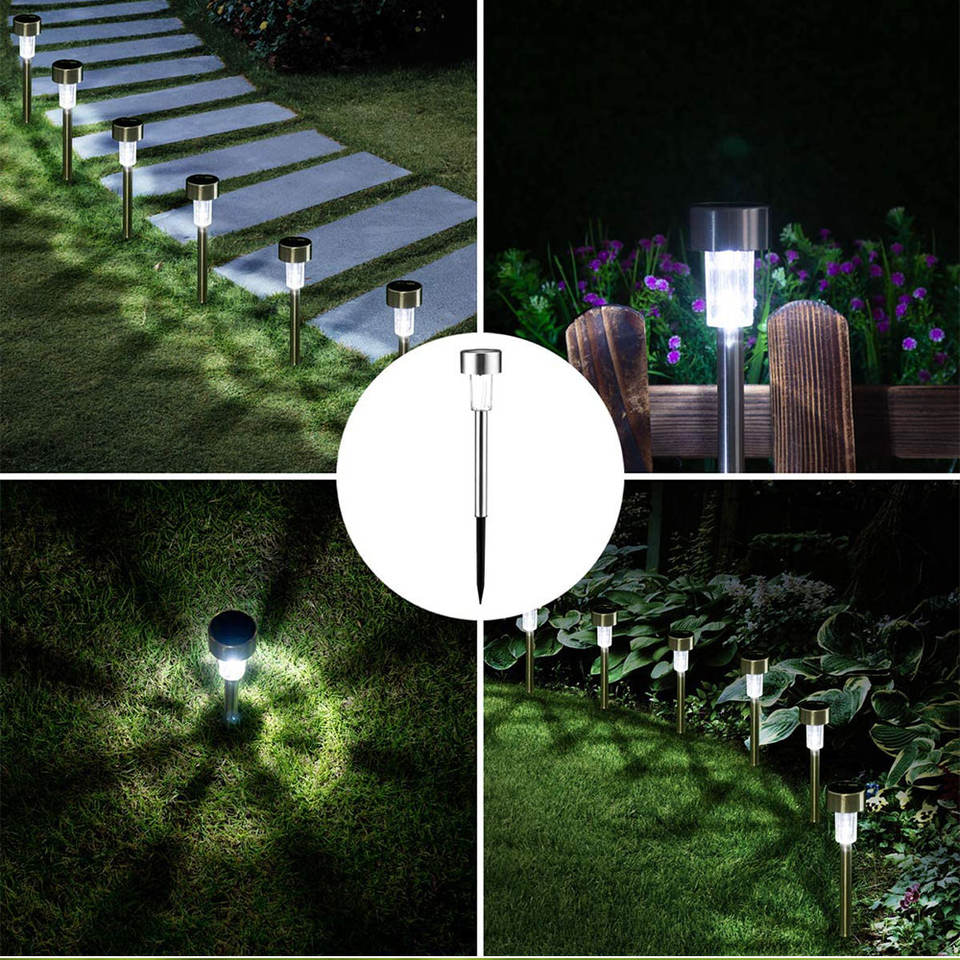 China 10Pack Solar Lights Outdoor Decorative Waterproof Stainless Steel Landscape Path Lights for Walkway Patio Yard Manufacturer, Supplier