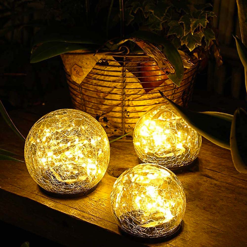 OEM Cracked Glass Solar Landscape Light LED Warm White Outdoor Decorative Waterproof Garden Light Manufacturer, Factory