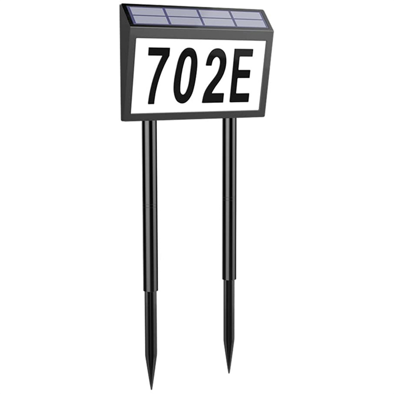 China Lighted House Address Numbers, Solar Address Signs With 2 Metal Stakes Supplier, Factory